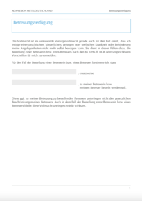 Betreuungsverfügung